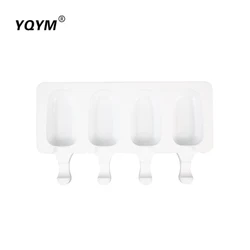 Food Grade 4 Cavities Oval ice cube tray silicone mold  Popsicle Ice Cream Silicone Mold