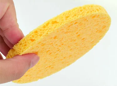 Round shaped Cosmetic compressed cellulose sponge, cleaning sponge, expanded sponge