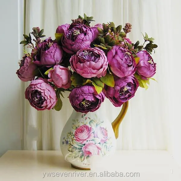 Manufacturers selling European autumn core simulation peony flowers Fake flowers desktop floral silk flower decoration