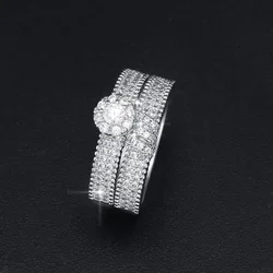 Couple ring Simple Model white gold plated  finger double ring