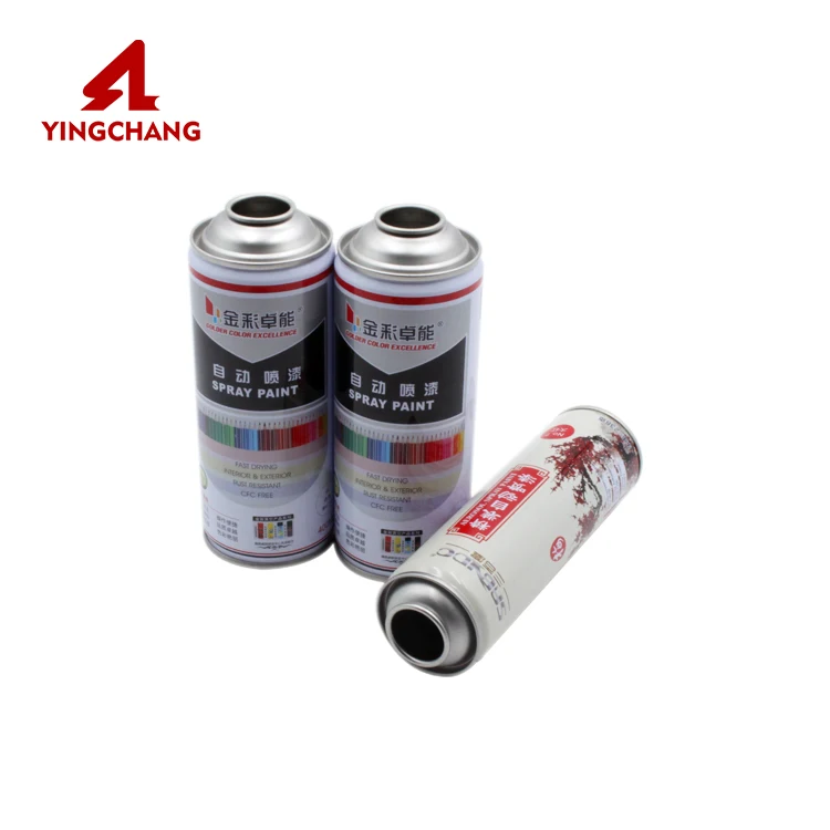 Necked-In Empty aerosol tin can for spray paint packaging