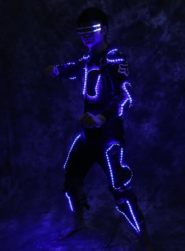 
LED Suit Costumes Clothes LED Lights Luminous Laser battle suit Stage Dance Performance Show Dress for Night Club 