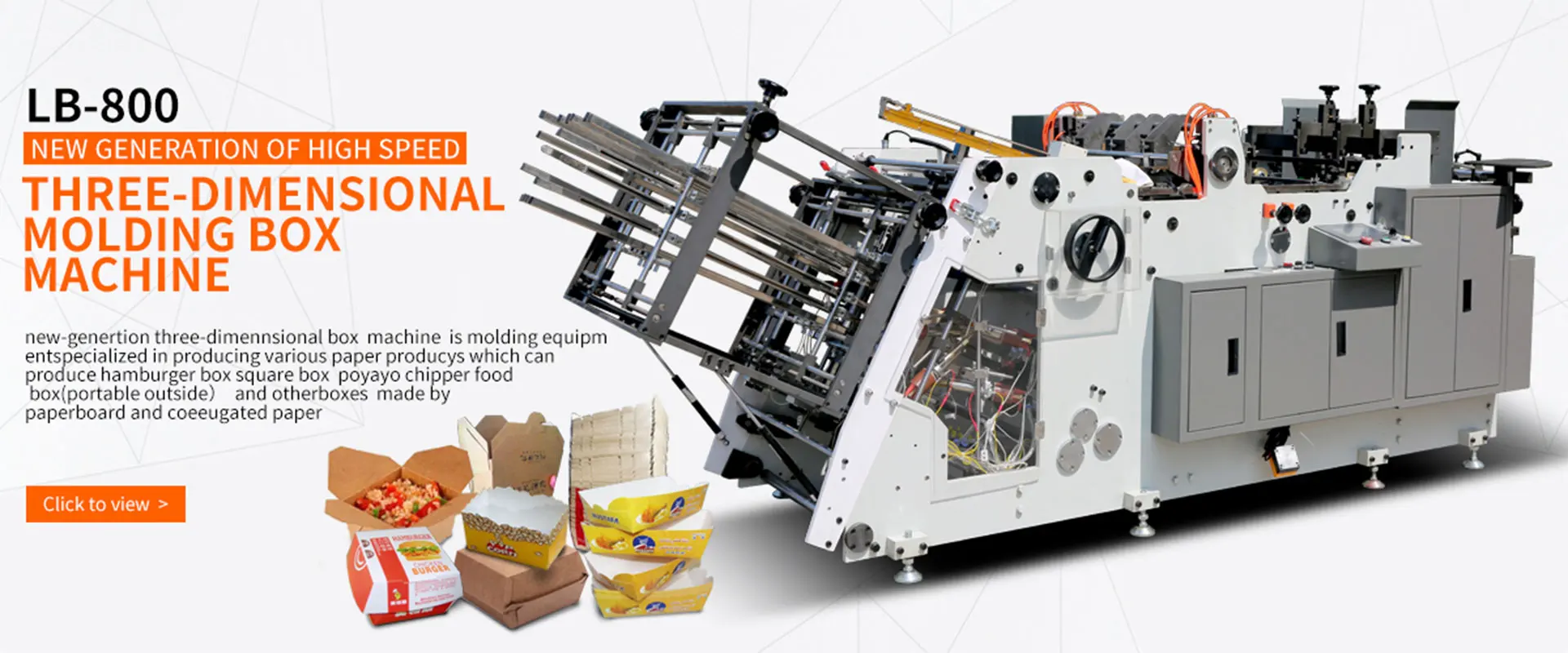
2017 Lenbon 800 Automatic Disposable Paper Lunch Meal Take Away Box Forming Making Machine 