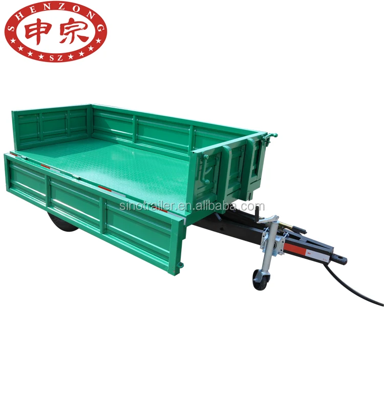 high quality 1.5 ton single axle farm tractor hydraulic dump tipping trailer for sale