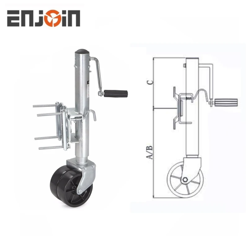 1000-2000lbs Trailer Jack with Rubber Wheel/Trailer Jack Jockey Wheel