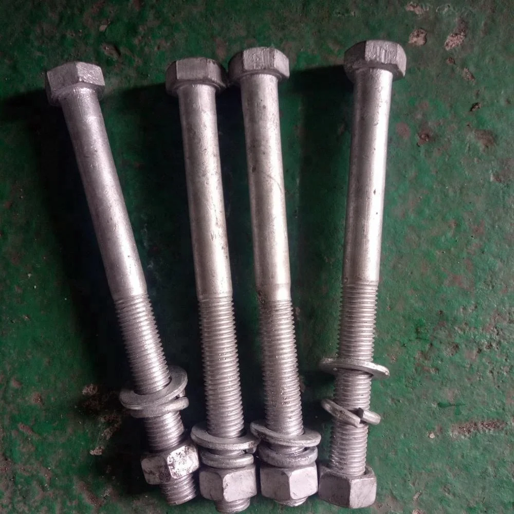 4.8 8.8 grade Galvanized Hexagon Bolts With Nuts and Washers