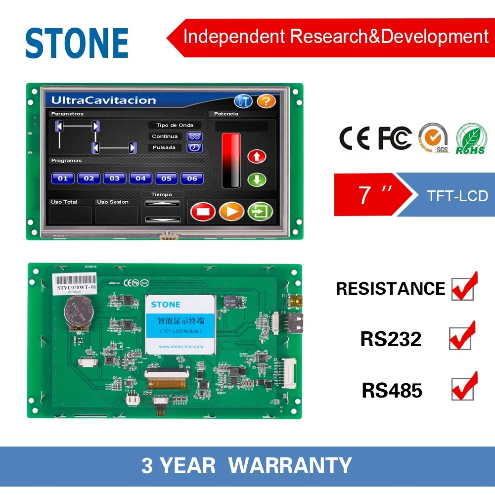 7 inch large touch screen panel TFT LCD interface control display for Cleaning car