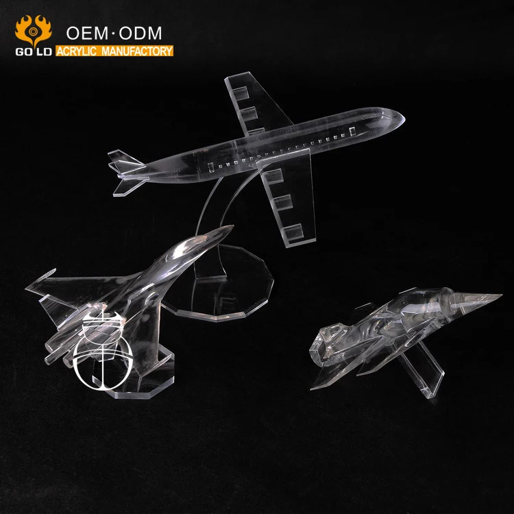 Luxury Pretty Kid Acrylic Toy Plane Ome Carving Crafts Clear Acrylic Craft