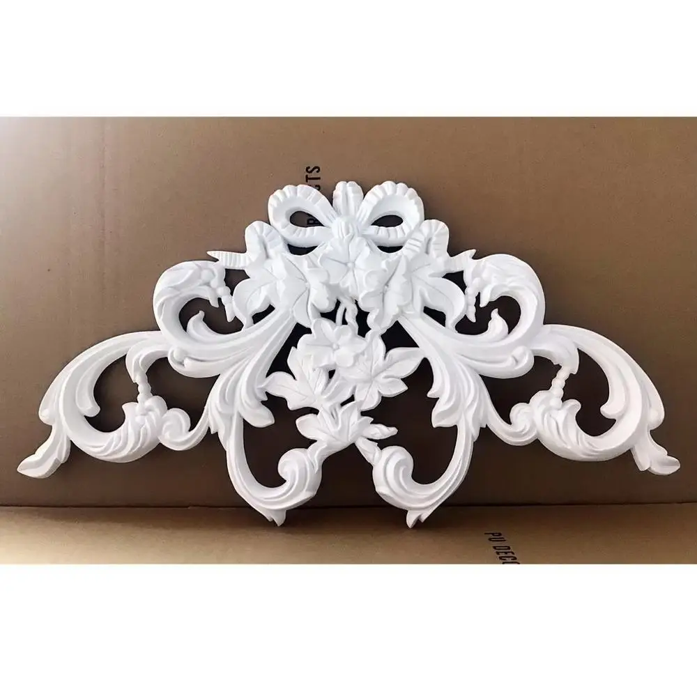 
Paintable plaster decorative ornaments Polyurethane 3D carved wood ornament Relief Wall Ornament 