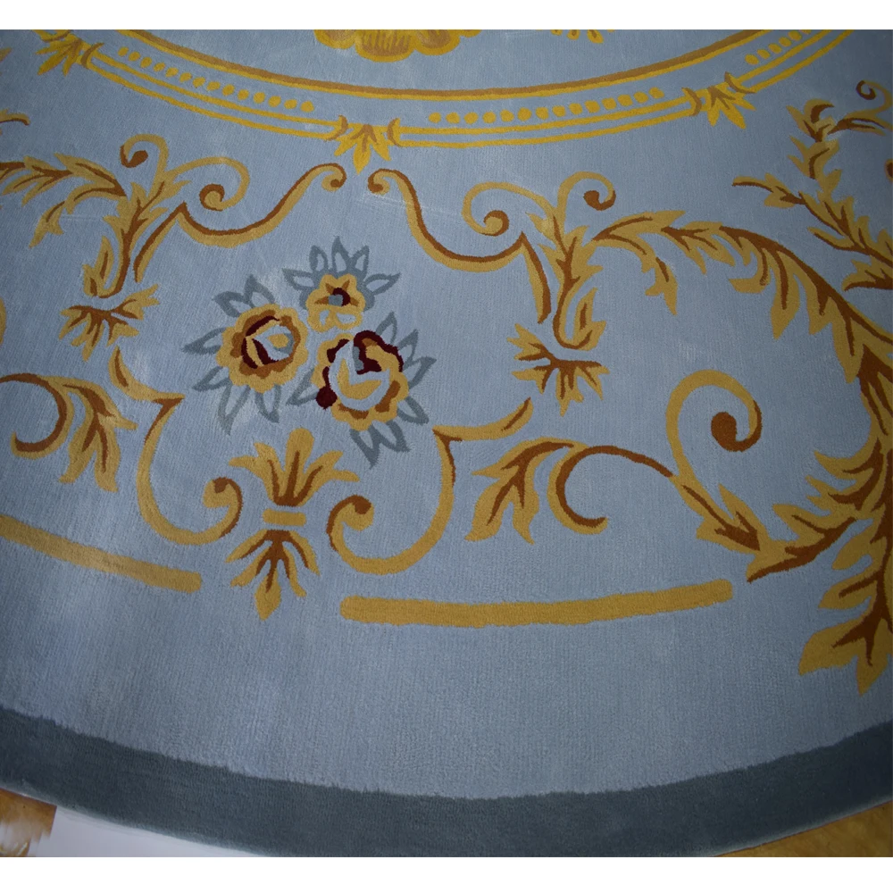 Sky Blue Persian Round Rugs Living Room Carpet Rug