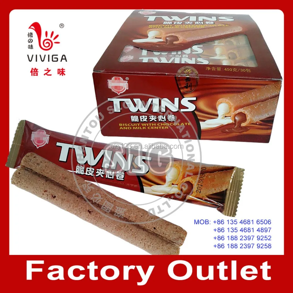 
chocolate cream center fill chocolate wafer stick 