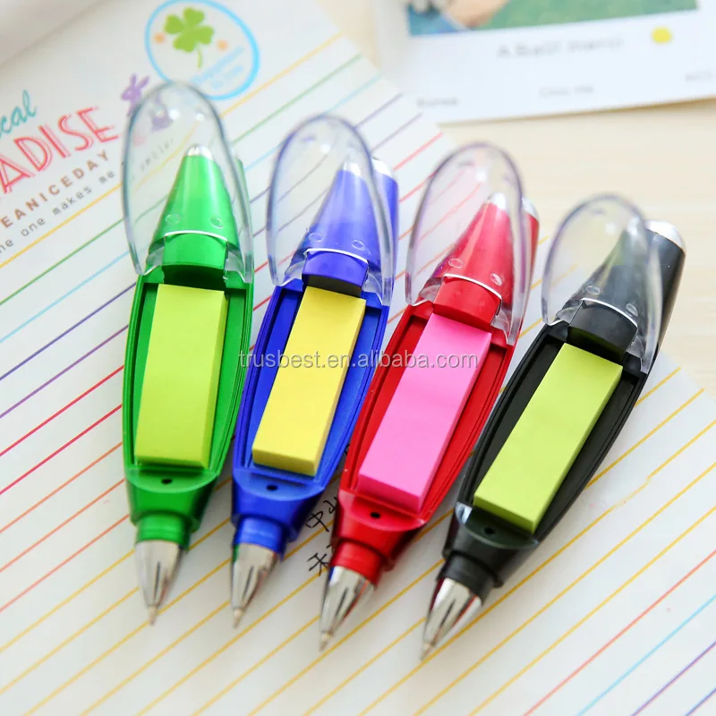 4 in 1 multifunction lanyard pen with memo pad and led light