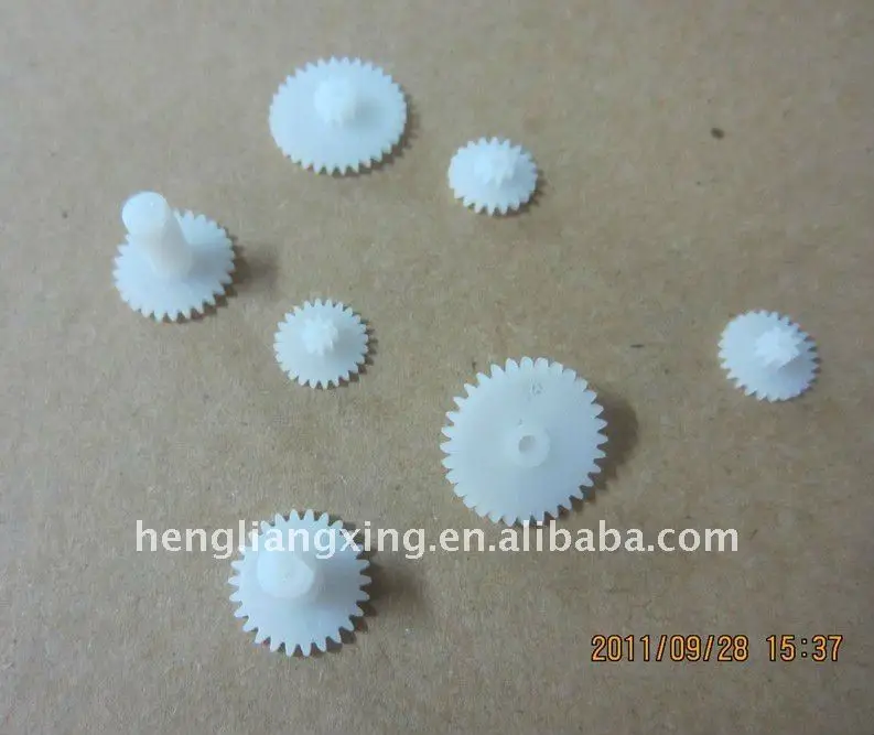 small plastic gears in bevel and wheel shape
