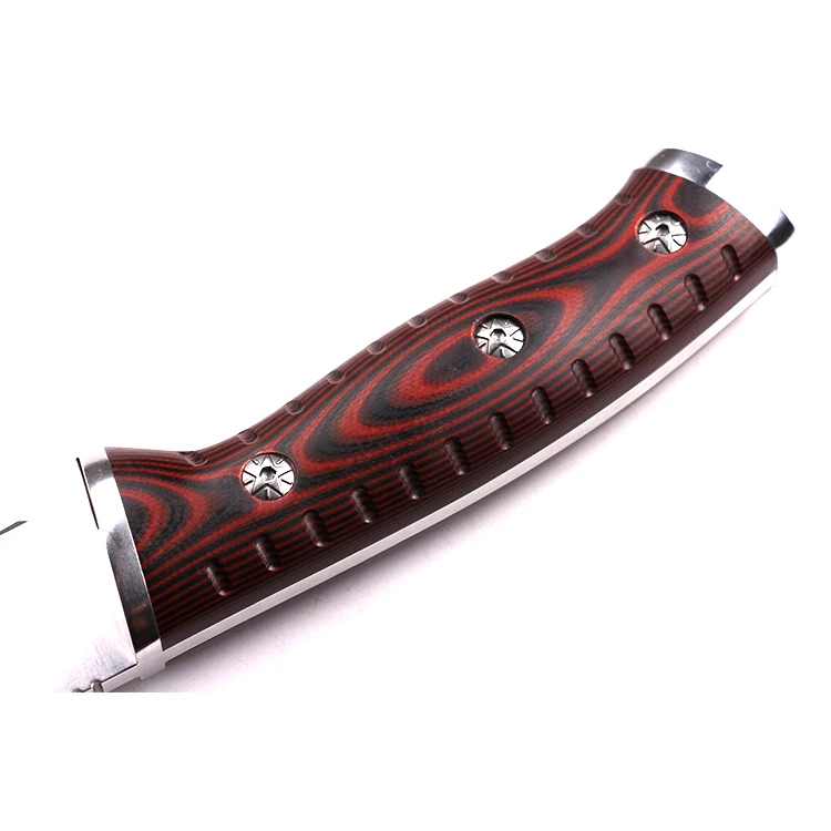 7CR17MOV stainless steel fixed blade camping knife survival rescue hunting knife with fire starter