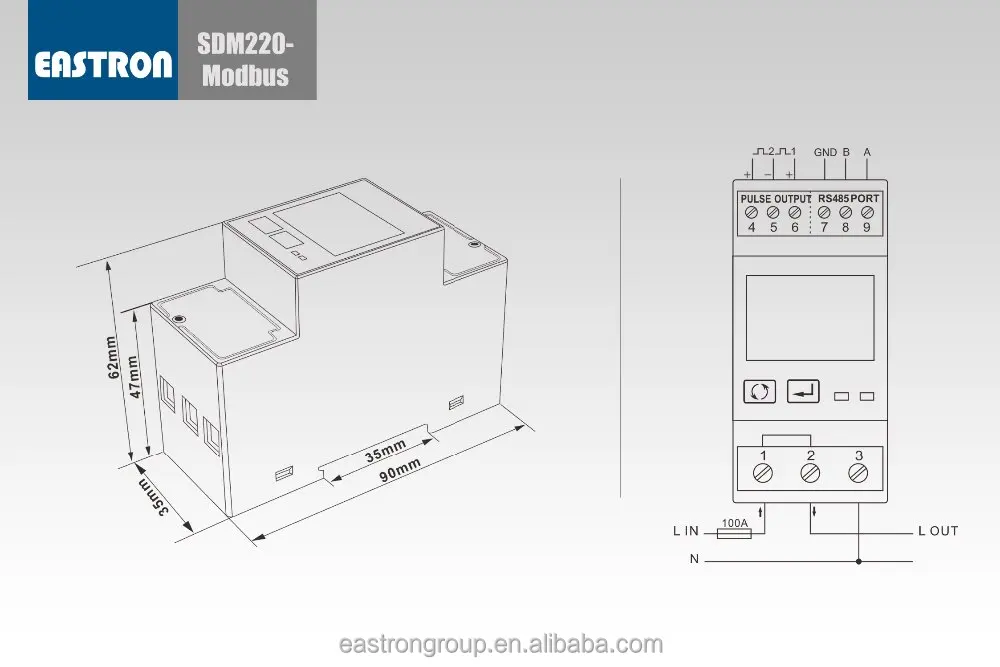 SDM220-Modbus Single phase electric meter , home energy meter, smart power meter MID approved