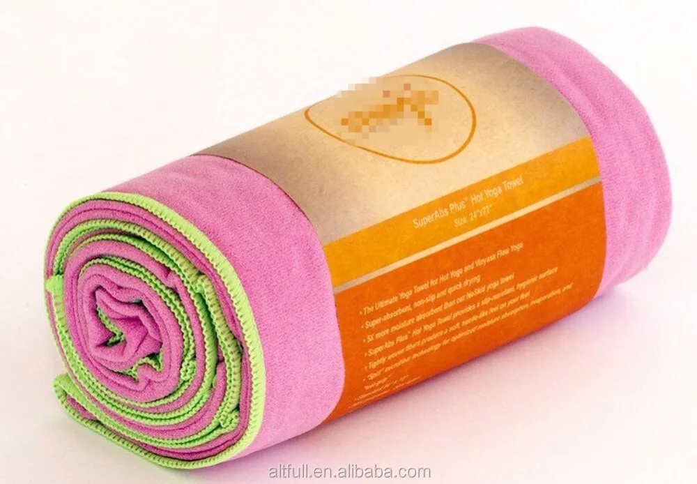 Wholesale premium quality quick drying OEM sport hot yoga towel with paper tape