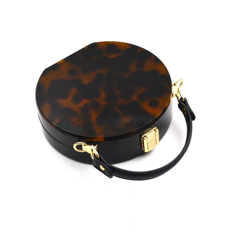 Round acrylic evening purse handbag dinner clutch bag tote bag