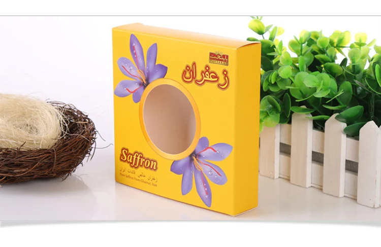 Custom Saffron Packaging Small Gift Paper Box with Window