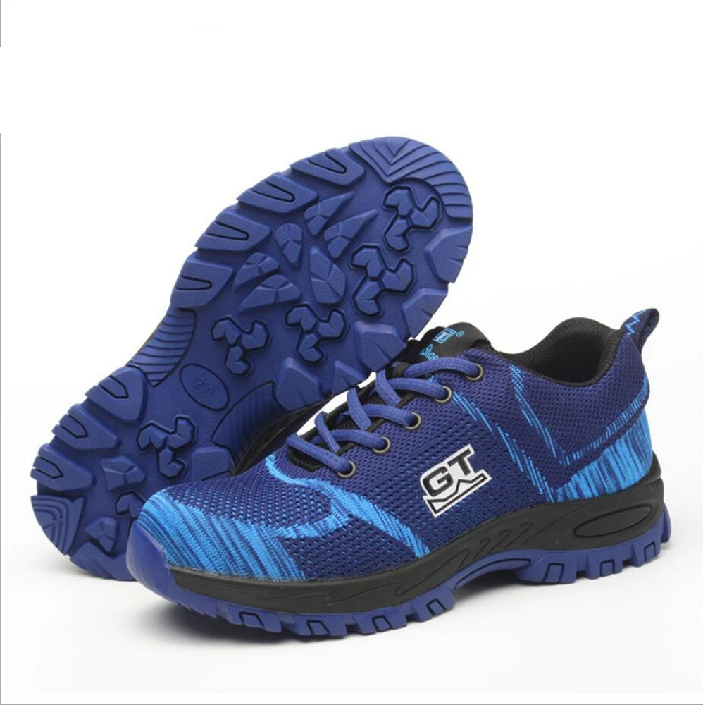 Модные мужские летние защитные ботинки со стальным носком дышащие рабочие сапоги мужские туризтические скальные ботинки FW-FZ0041