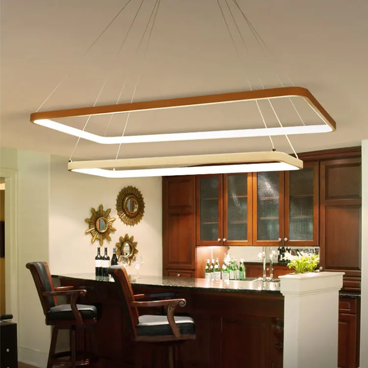 Acrylic Modern black led pendent lamp chandeliers for restaurants