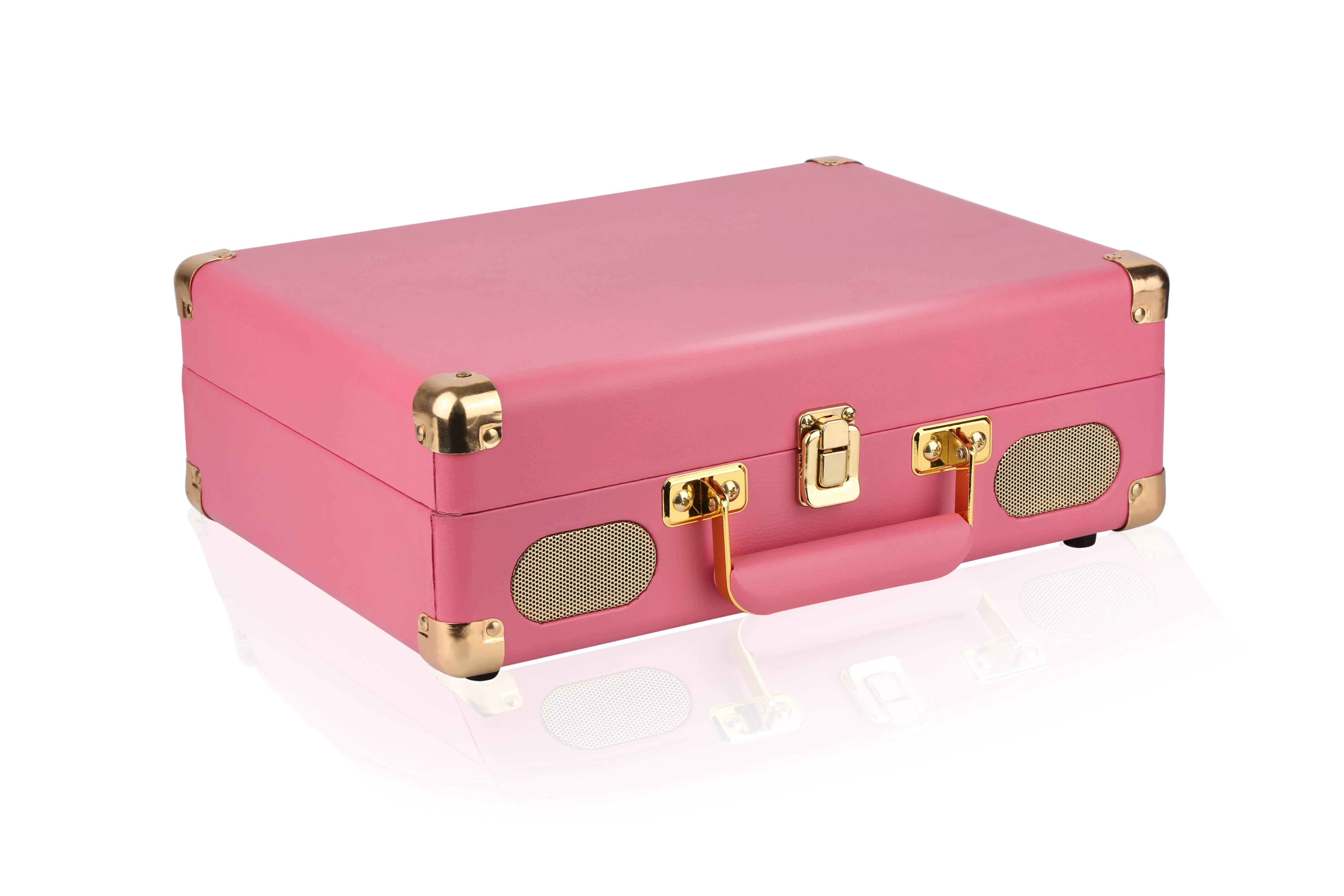 
Record Player Turntable, 3 Speed Record Player Suitcase with Built in Speakers/ Aux Input/ RCA Line Out 