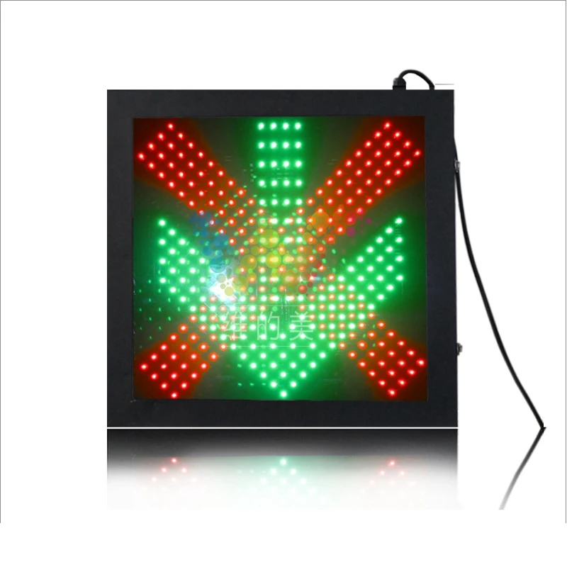 Manufacturers wholesale toll station LED red cross green arrow to stop double-sided canopy warning traffic light