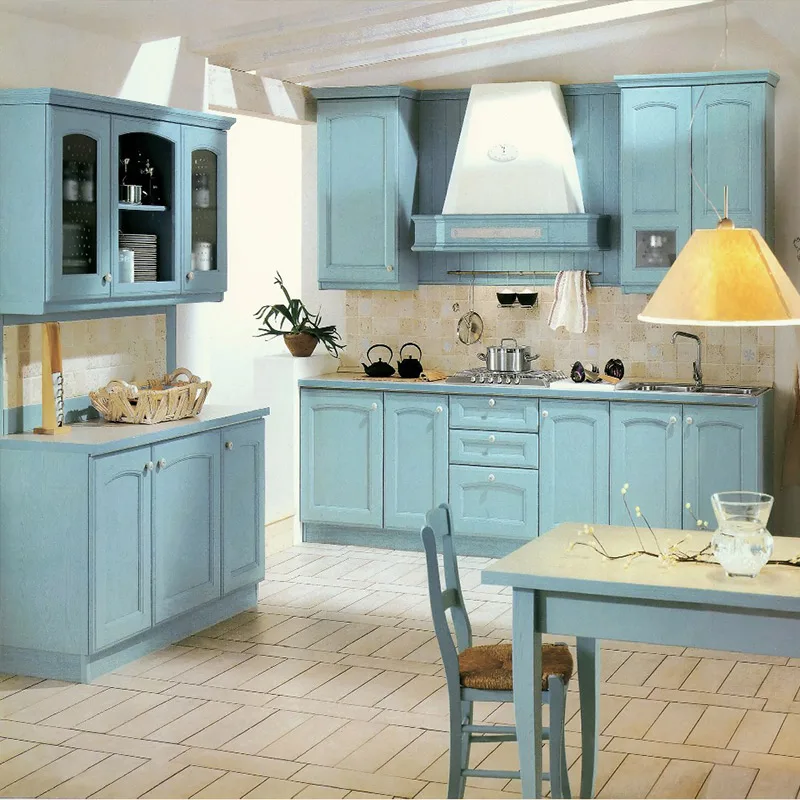 
Blue Paint Wholesale Wood Furniture Kitchen Cabinet 