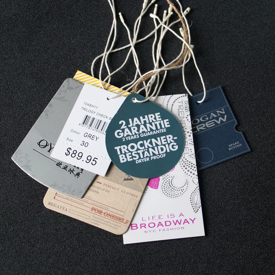 fashion customized price hang tags clothing tags of your own design
