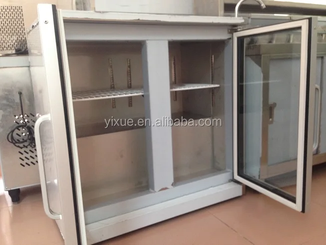 2 doors counter top beverage freezer beer display fridge refrigerator stainless steel bar cooler