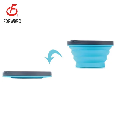 2019 new portable food grade silicone foldable pet travel bowl pet feeding bowl