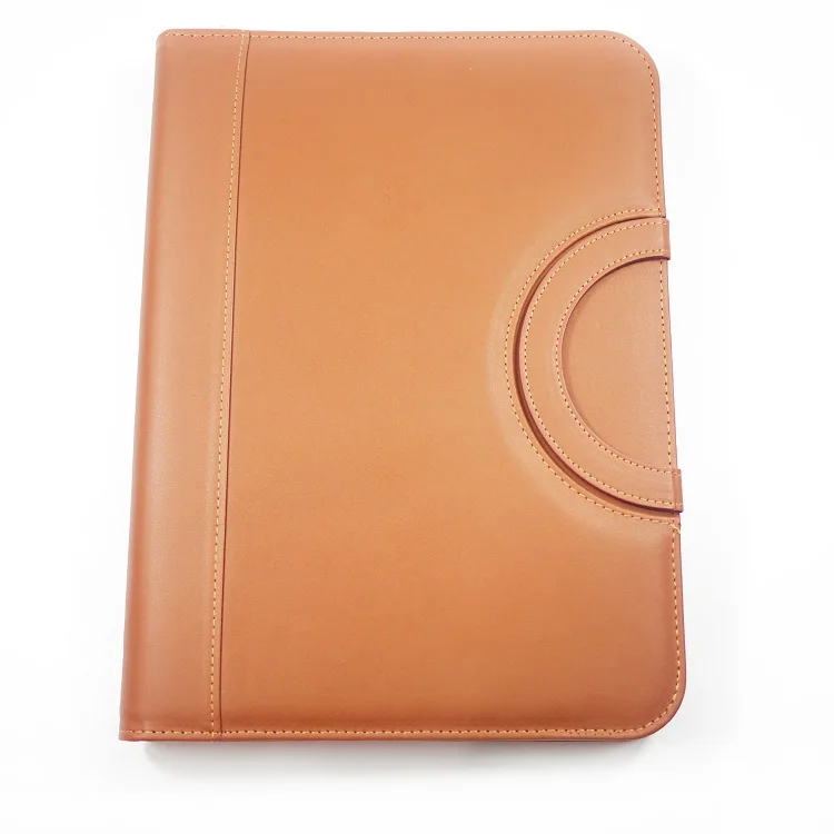 
Zipper PU leather Conference Folder with card holder with calculator, Compendium Business Portfolio File Folder for Meetings 