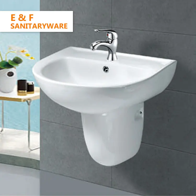 Eiffel contemporary hospital toilet hand wash basins small pedestal ceramic bathroom sink wall hung half round wash basin