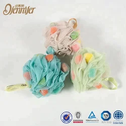 China Factory Shower Pouf Mesh Printed Loofah Bath Sponge
