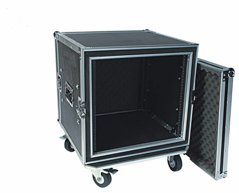 10U Space DJ Shock-Proof Rack Flight Road Case With Heavy-Duty Wheel Casters