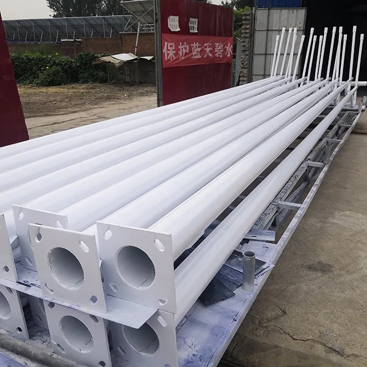 Galvanized street lamp pole / Mid hinged steel lighting pole with CE approved