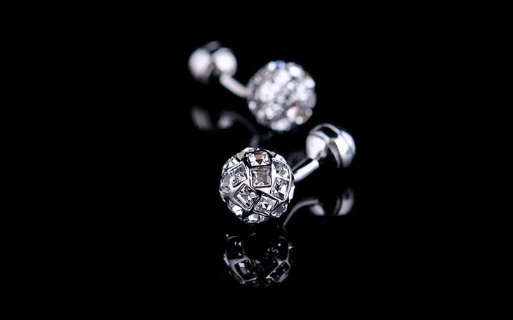 French pink/blue/white crystal copper plated ball shape mens/womens suit shirt custom/bulk cufflinks cufflink/cufflink boxes