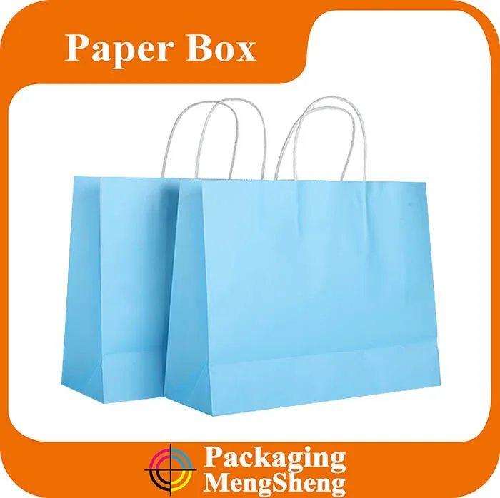 Brown Kraft Paper Handle Shopping Gift Merchandise Carry Bags For Wedding Favors