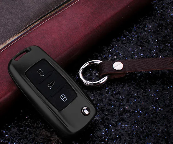 Man Black Color Alloy Car Key Cover Case For VW GTI POLO Bora Tiguan Passat B5 B6 Golf 4 MK5 Jetta Eos