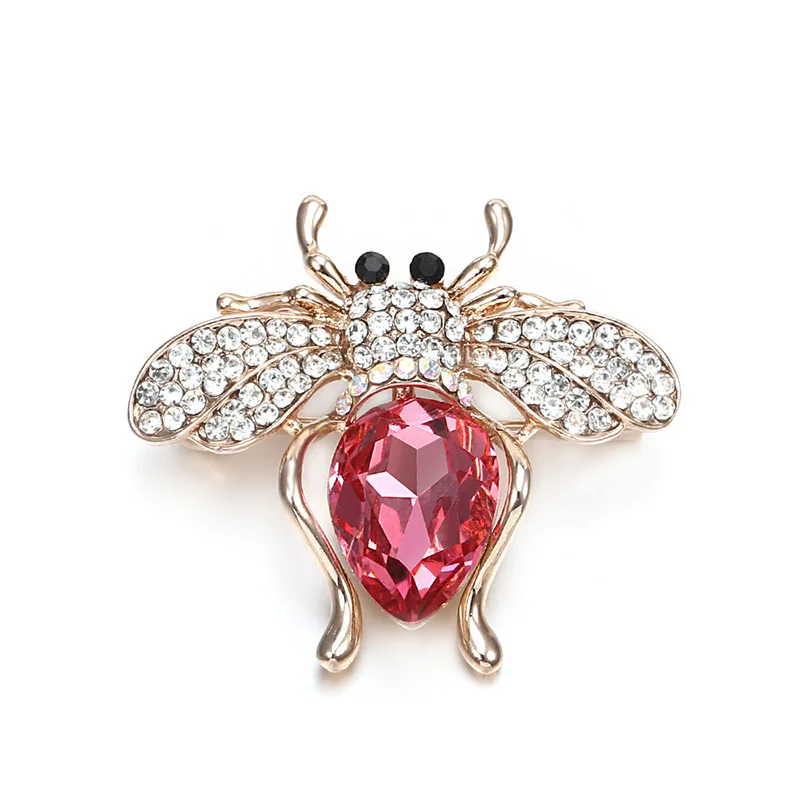 
New design fashion wholesale Amazon hot sale creative glass bee brooch 