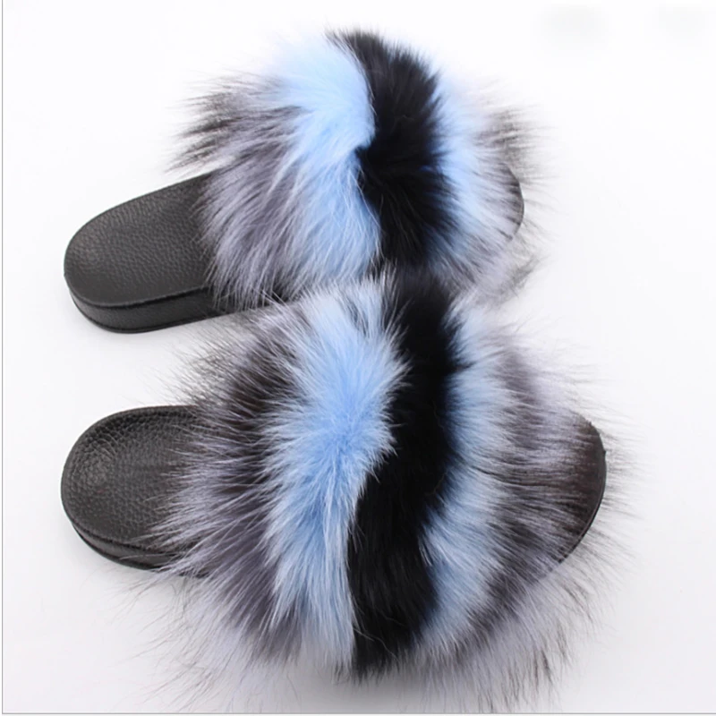 
New arrival pink fur slipper Mink Fur Slides wholesale fur slippers 