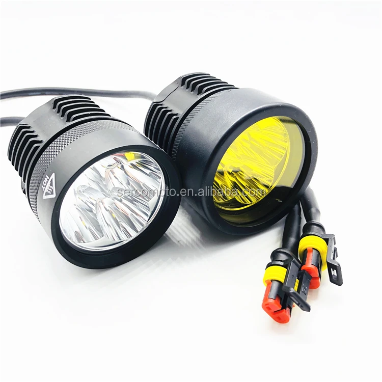 HOT Rage Waterproof IP68 30W LED Motorcycle Headlights For Dirt Bike Moto Light Motorbike Driving Light