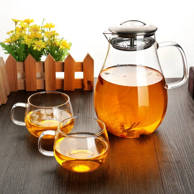Wholesale Cold Brewer Handmade Teapot Direct Heating Glass Clear Tea Kettle Fast Delivery