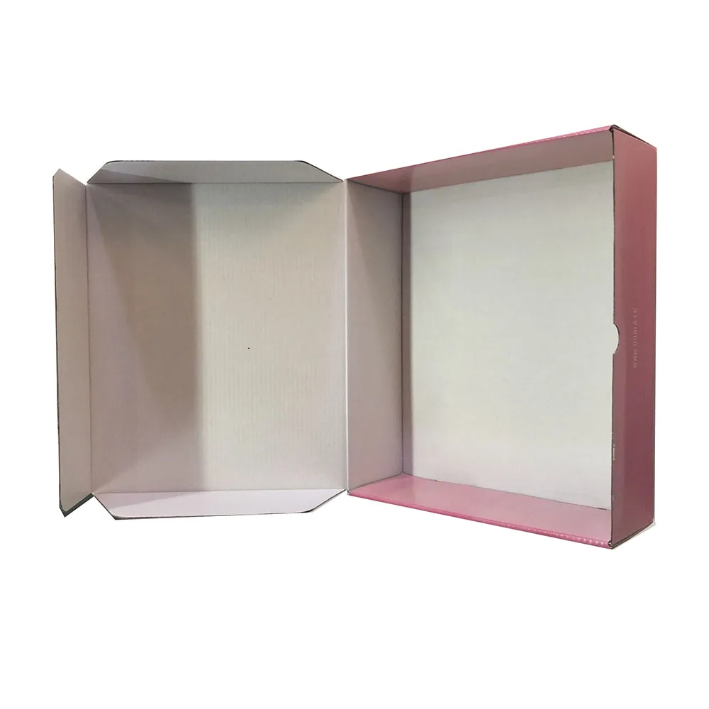 
Pink gold Custom design printing folding shipping paper clothing packaging gift box 