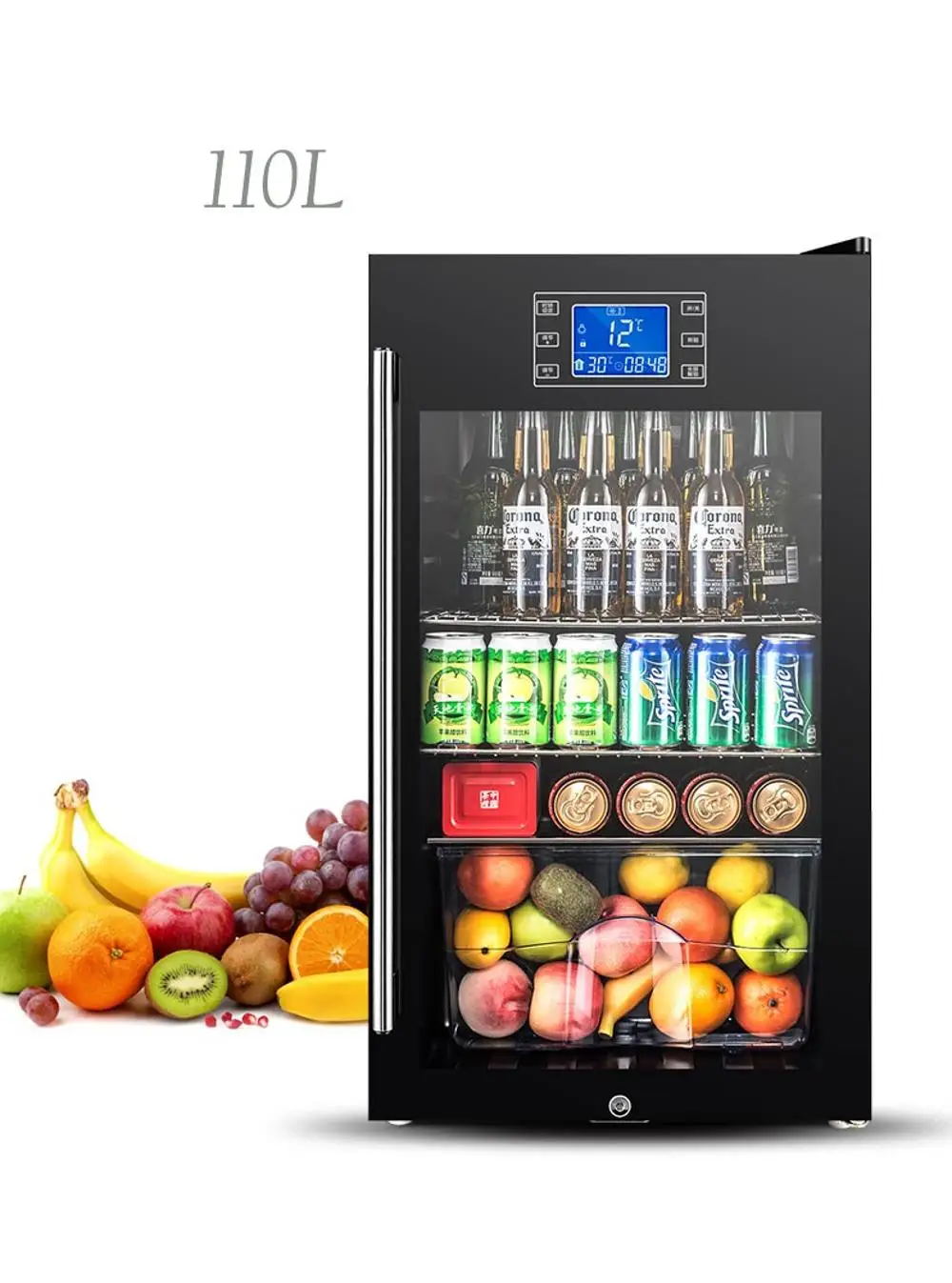 2018 красивый дизайн черный смарт-автономная 12 напитков охладитель для пива вина с ЖК-дисплеем