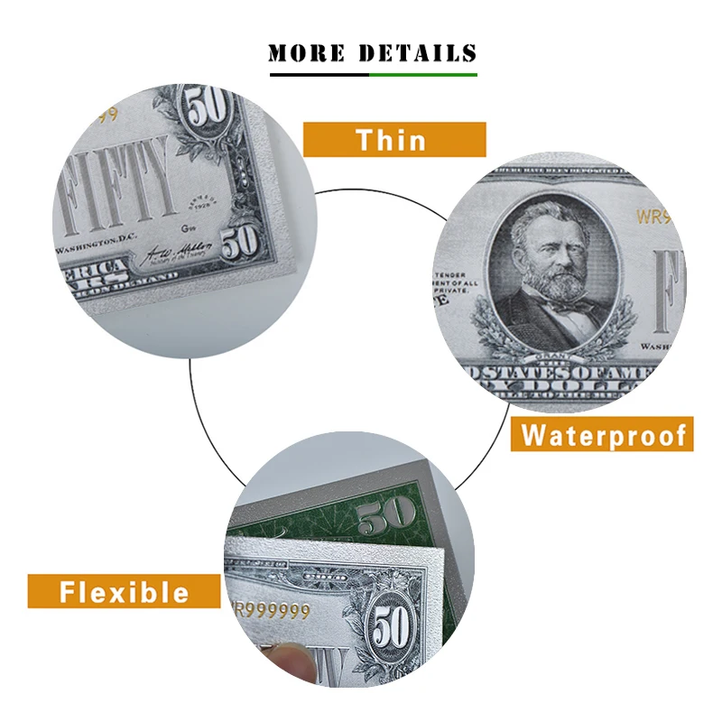 Amazon Hot Sale US Dollar Banknote 1928 Money 50 Dollar Gold Foil US Dollar Banknote For Collection