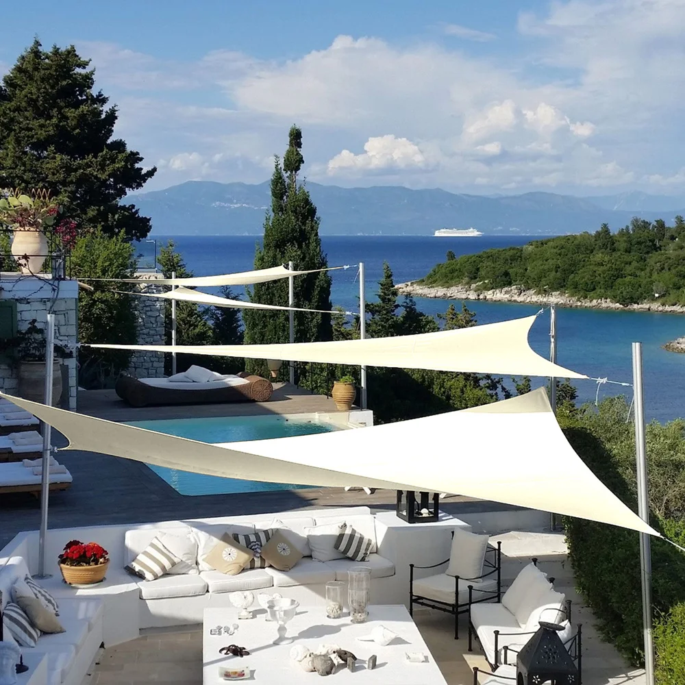 
2019 Hot Sale Rectangle 5*7m canvas shade sail uv protection netting waterproof sun sails 