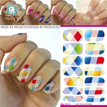 K5617 Water Transfer Foils Nail Art Sticker Colored Love Heart Design Manicure Wraps Decor Decals Minx