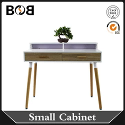 dining table set italian Irish style MDF panel type sideboard small cabinet with two drawers and beech wood legs