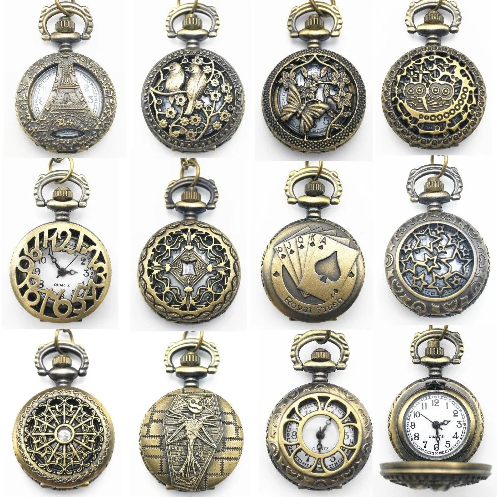 Smooth Shiny Metal case Can Be Laser Own logo on Pocket Cover Whole White Dial Polished Old Pocket Watch