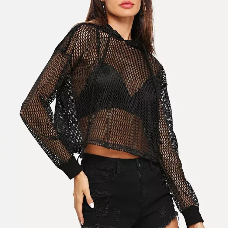 Модная дизайнерская женская укороченная толстовка с капюшоном